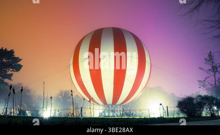 Heißluftballon landete Stockfoto