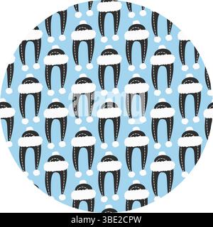 Diese isolierte Vektor-Illustration zeigt handgezeichnete Winterhüte, ideal für festliche Designs auf Grußkarten, Bannern, Flyern und Etiketten und fügt ein charmantes, gemütliche Atmosphäre für Ihre Projekte Stock Vektor