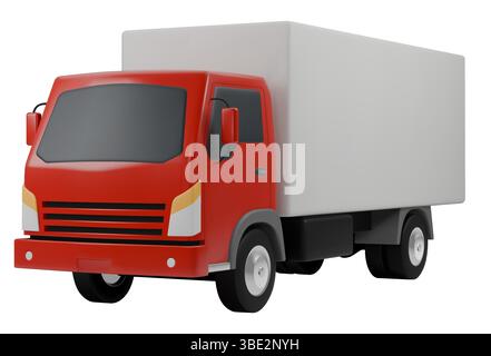 Vektorgrafik des Lieferwagens auf weißem Hintergrund. Designkonzept für Logistikdienstleister Stock Vektor