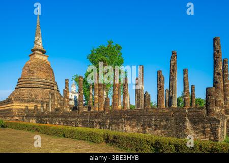 Thailand, Provinz Sukhothai, historischer Park Sukhothai, UNESCO-Weltkulturerbe, Wat Sa Sri (oder Wat Sa Si) Stockfoto