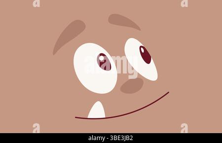 Lustige Große Augen Monster Gesicht Hintergrund Illustration Stock Vektor