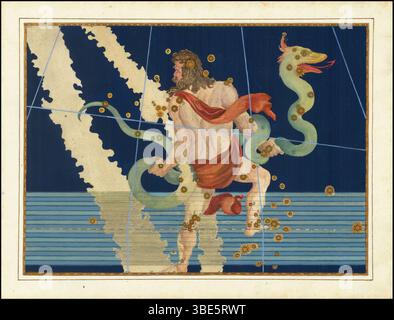 Johann Bayer, Ophiuchus und Serpentarius. Stockfoto