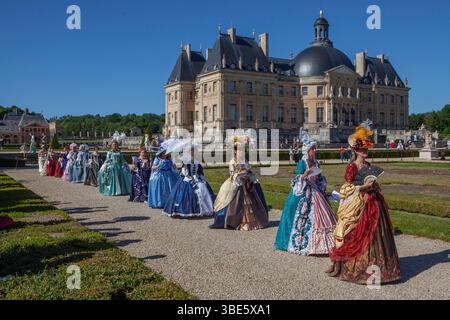 Der Grand Siecle Kostümtag im Château de Vaux le Vicomte Stockfoto