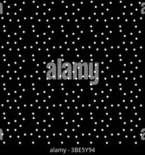 Sich wiederholendes Muster kleiner weißer Punkte auf schwarzem Hintergrund Stock Vektor