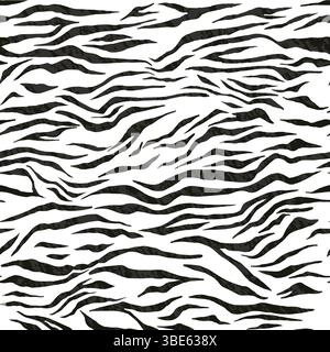 Nahtloser Texturhintergrund mit schwarzem und weißem Tigerstreifen Stock Vektor