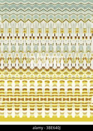 Abstraktes geometrisches Muster in Gelb- und Beigetönen symmetrisches Design ideal für Textilien oder Tapeten Stock Vektor