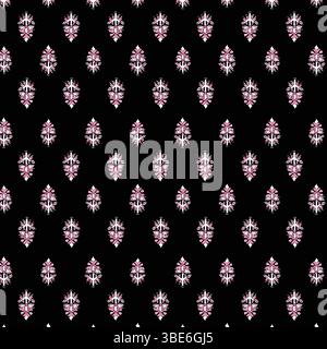 Elegantes Textildesign in Pink und Schwarz mit Damastmuster Stock Vektor