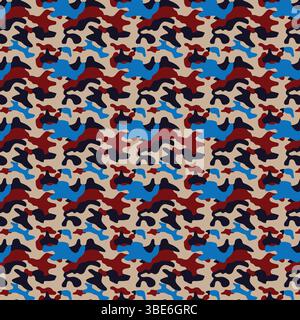 Abstraktes Camouflage-Muster in Rot- und Beigetönen, nahtlos wiederholtes Design Stock Vektor