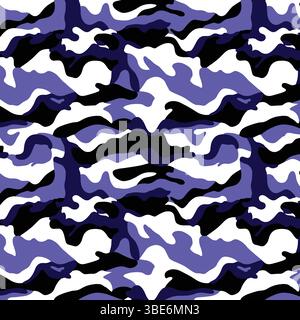 Abstraktes Muster in violettem weiß und schwarzem Camouflage Stock Vektor