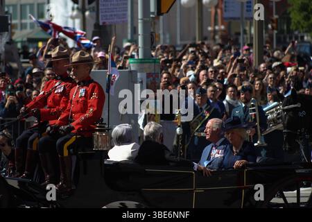 Ottawa, Kanada. Mai 2025. König Karl III. Und Königin Camilla treffen am 27. Mai 2025 im Senat von Kanada ein, um die Thronrede des Königs in Ottawa zu treffen. (Foto: Arrush Chopra/NurPhoto)0 Credit: NurPhoto SRL/Alamy Live News Stockfoto