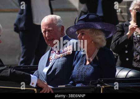 Ottawa, Kanada. Mai 2025. König Karl III. Und Königin Camilla treffen am 27. Mai 2025 im Senat von Kanada ein, um die Thronrede des Königs in Ottawa zu treffen. (Foto: Arrush Chopra/NurPhoto)0 Credit: NurPhoto SRL/Alamy Live News Stockfoto
