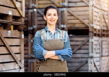 Eigentümer des Unternehmens, Manager des Speichers und Mitarbeiter Stockfoto