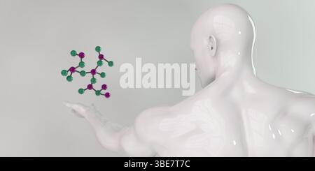 Futuristischen Wissenschaft Hintergrund mit DNA-Sequenz Daten Stockfoto