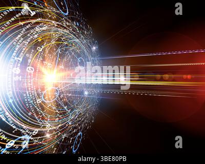 Zentrifugalkreise und Strahlengruppen Stockfoto