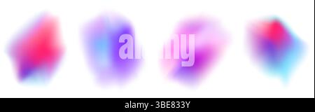 Abstrakte, sanfte Neonflecken mit Aquarellfarben. Vektor glatte Flüssigkeitsformen, helle flüssige Aura Flecken, aurora Glow, lebendige verschwommene Chamäleon schillernde Flecken Stock Vektor