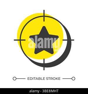 Symbol für Zielfokus-Offset-Schattenlinie Stock Vektor