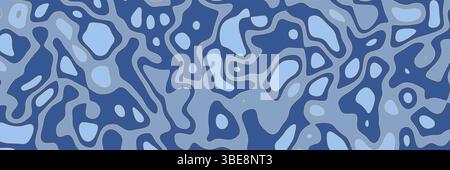 Abstraktes blaues Muster mit organischen Formen und fließenden Linien in einem modernen Design Stock Vektor