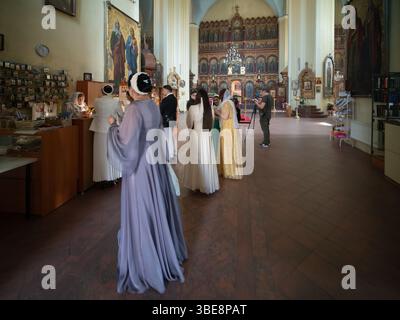 Kathedrale der Theotokos, byzantinische orthodoxe Kirche in Vilnius, Litauen Stockfoto
