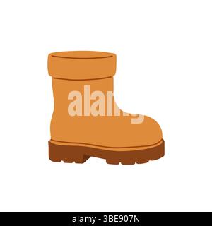 Eine stilvolle orange Stiefel Illustration, die perfekt für Modetrends und Wintermotive geeignet ist Vektor Illustration Stock Vektor