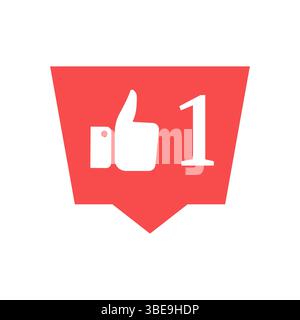 Benachrichtigung in sozialen Medien. Einer wie. Vektorabbildung. Stock Vektor