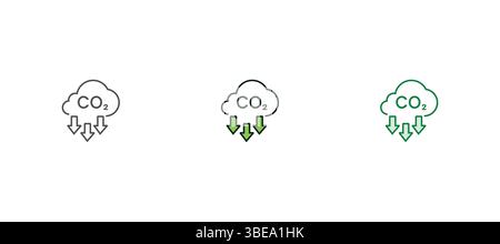 Symbol für CO2-Emissionen, Vektordarstellung Stock Vektor