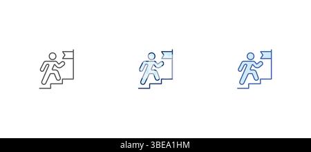 Design des Symbols für Zielvektor. Geschäftsstrategie Schritt zum Erfolg. Aktienvektor für Ziel- und Zielerreichungskonzept Stock Vektor