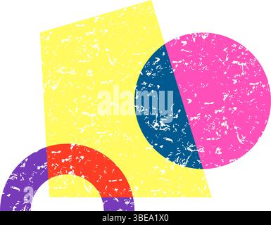 Overlay risograph Effekt Cartoon Vektor Illustration Stock Vektor