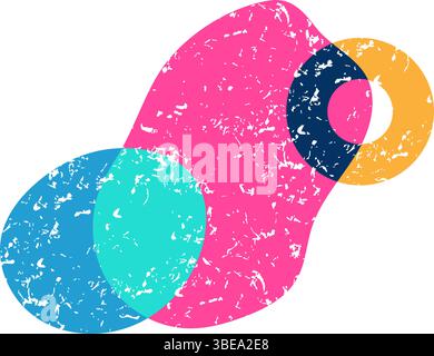 Grain risograph Effekt Cartoon Vektor Illustration Stock Vektor