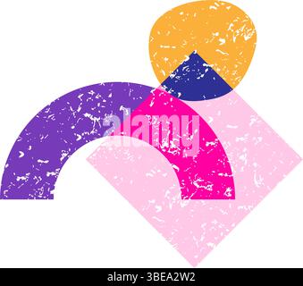 Vintage risograph Effekt Cartoon Vektor Illustration Stock Vektor