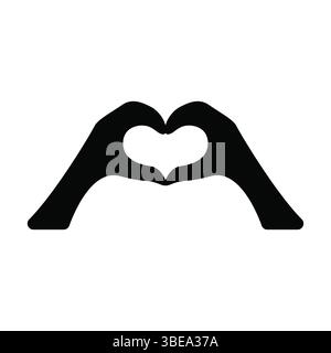 Hände bilden Herz Silhouette, Herz Silhouette Symbol für Gesundheit und Liebe Stock Vektor