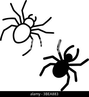 Vektorillustration von Spinnen auf weißem Hintergrund Stock Vektor