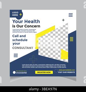 Moderne Gesundheitsberatung Social Media Post Design Stock Vektor