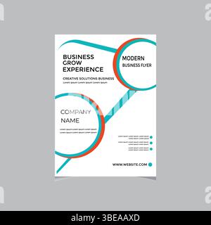 Moderne Businessflyer-Designvorlage mit den Farben Grün und Orange Stock Vektor