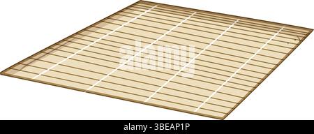 Bambus Sushi Rollmatte Karikaturvektor Illustration Stock Vektor