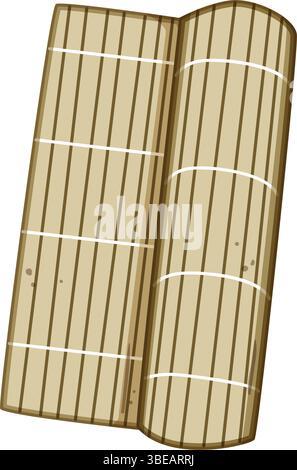 japanische Sushi Rollmatte Karikaturvektor Illustration Stock Vektor