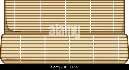 Reis-Sushi-Rollmatte Karikaturvektor-Illustration Stock Vektor