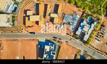 Luftverkehr Wohngebäude und moderne Häuser Lake Las Vegas fliegen über Stockfoto