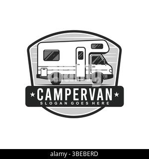 Campervan Wohnmobil Wohnmobil-Logo-Illustration Stock Vektor