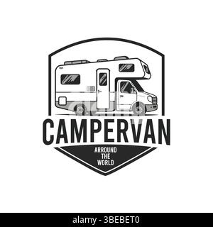 Campervan Wohnmobil Wohnmobil-Logo-Illustration Stock Vektor