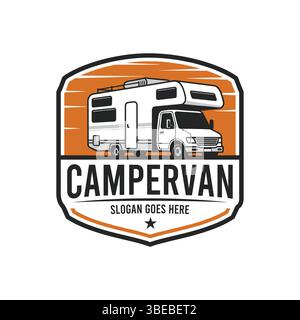 Campervan Wohnmobil Wohnmobil-Logo-Illustration Stock Vektor