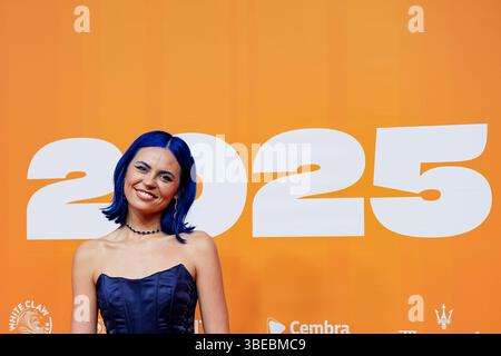 Zürich, Schweiz, 28. Mai 2025: Sänger Kings Elliot nominiert für den besten Breaking Act auf dem roten Teppich während der Swiss Music Awards 2025 in Halle Stockfoto