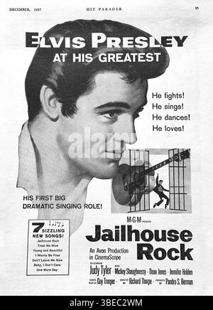 1957 Musical „Jailhouse Rock“ mit Elvis Presley in der Hauptrolle Stockfoto