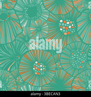 Nahtlose grafische Kreise im Hintergrund. Schraffur. Handzeichnung. Nicht AI, Vektorillustration. Stock Vektor