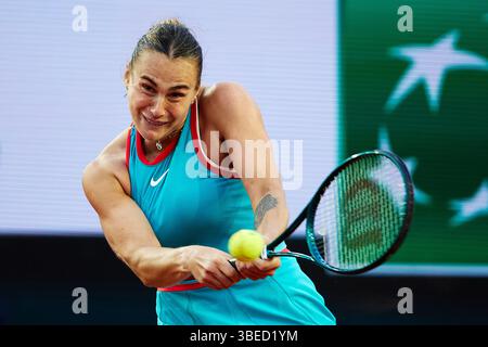 PARIS, FRANKREICH - 28. MAI: Aryna Sabalenka kehrt am 28. MAI 2025 2025 in Paris gegen Jil Teichmann aus der Schweiz zurück. (Foto von QSP) Stockfoto