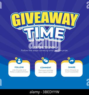 Blaue Werbebanner-Vorlage für Werbegeschenke für Social-Media-Wettbewerbe Stock Vektor