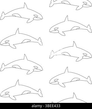 Nahtloses Vektormuster des Killerwals Stock Vektor