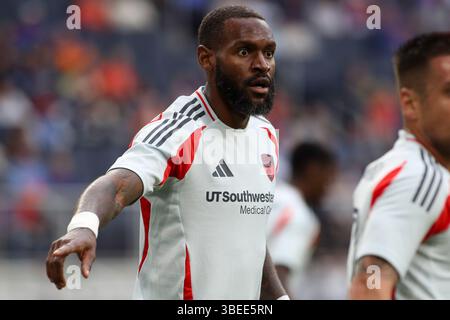Cincinnati, Ohio, USA. Mai 2025. FC Dallas' Sebastien Ibeagha während eines MLS-Fußballspiels zwischen dem FC Cincinnati und dem FC Dallas im TQL Stadium in Cincinnati, Ohio. Kevin Schultz/CSM/Alamy Live News Stockfoto
