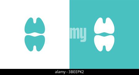 Ein dentales Logo mit einem einzigartigen und lustigen Buchstaben H Initiale Stock Vektor