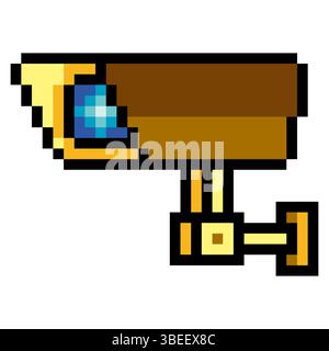Sicherheitskamera im Pixel-Art-Stil Stock Vektor