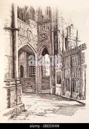 Westminster Abbey Interior, 1900 Zeichnung der Londoner Architekturillustratorin Adeline S Illimgworth aus dem Studio Magazine 1901 Stockfoto